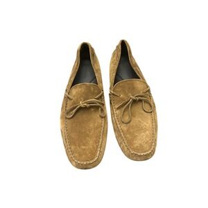 Aurélien 44 US 10.5 Suede Driving Loafers Tan Italian Made Moccasins Luxury